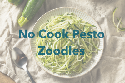 No Cook Zucchini Noodle Pesto Pasta